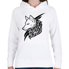 PRINTFASHION Wolf Black - Női kapucnis pulóver - Fehér