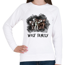 PRINTFASHION wolf family - Női pulóver - Fehér női pulóver, kardigán