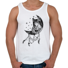 PRINTFASHION wolf - Férfi atléta - Fehér atléta, trikó
