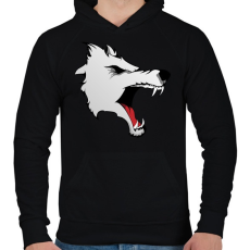 PRINTFASHION Wolf - Férfi kapucnis pulóver - Fekete