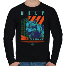 PRINTFASHION Wolf - Férfi pulóver - Fekete férfi pulóver, kardigán