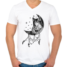 PRINTFASHION wolf - Férfi V-nyakú póló - Fehér férfi póló