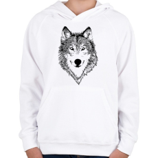 PRINTFASHION Wolf - Gyerek kapucnis pulóver - Fehér
