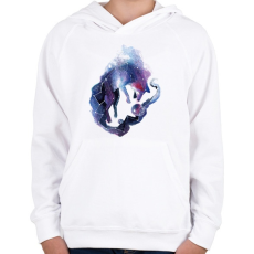 PRINTFASHION Wolf in the Sky - Gyerek kapucnis pulóver - Fehér