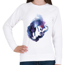 PRINTFASHION Wolf in the Sky - Női pulóver - Fehér női pulóver, kardigán