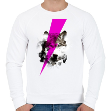 PRINTFASHION Wolf rocks - Férfi pulóver - Fehér férfi pulóver, kardigán