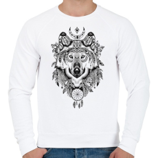 PRINTFASHION Wolf Tattoo drawing - Férfi pulóver - Fehér