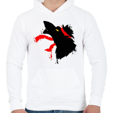 PRINTFASHION Wolfie - Férfi kapucnis pulóver - Fehér férfi pulóver, kardigán