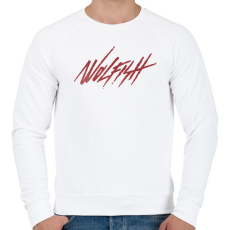 PRINTFASHION Wolfish - Férfi pulóver - Fehér