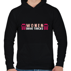 PRINTFASHION Women drive trucks - Férfi kapucnis pulóver - Fekete