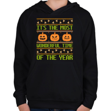 PRINTFASHION Wonderful Halloween Time - Gyerek kapucnis pulóver - Fekete gyerek pulóver, kardigán