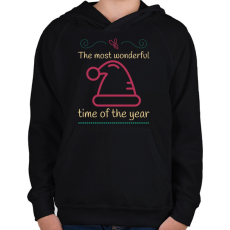 PRINTFASHION WONDERFUL TIME - Gyerek kapucnis pulóver - Fekete