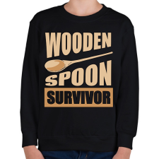 PRINTFASHION Wooden spoon - Gyerek pulóver - Fekete gyerek pulóver, kardigán