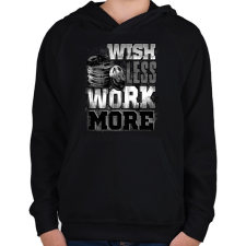 PRINTFASHION WORK MORE - Gyerek kapucnis pulóver - Fekete gyerek pulóver, kardigán