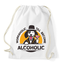 PRINTFASHION Workaholic - Alcoholic - Sportzsák, Tornazsák - Fehér tornazsák