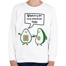 PRINTFASHION Working on my summer body - Gyerek pulóver - Fehér gyerek pulóver, kardigán
