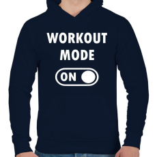 PRINTFASHION Workout mode: ON - Férfi kapucnis pulóver - Sötétkék