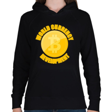 PRINTFASHION World-currency-development - Női kapucnis pulóver - Fekete