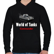 PRINTFASHION world of tanks commander - Férfi kapucnis pulóver - Fekete