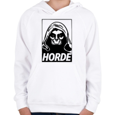 PRINTFASHION World of Warcraft Horde - Gyerek kapucnis pulóver - Fehér gyerek pulóver, kardigán