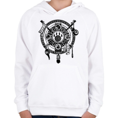 PRINTFASHION World of Warcraft - Monk Címer - Gyerek kapucnis pulóver - Fehér