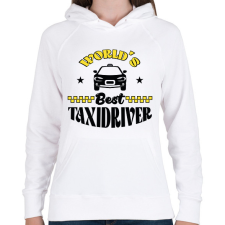 PRINTFASHION World's best taxidriver - Női kapucnis pulóver - Fehér női pulóver, kardigán