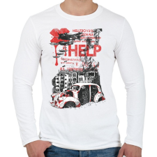 PRINTFASHION World war II - Férfi hosszú ujjú póló - Fehér férfi póló