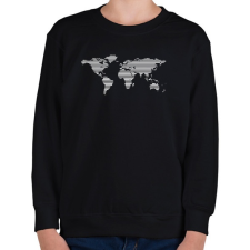 PRINTFASHION worldmap - Gyerek pulóver - Fekete gyerek pulóver, kardigán