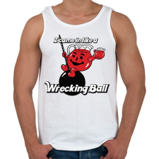 PRINTFASHION Wreckingball - Férfi atléta - Fehér atléta, trikó