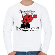 PRINTFASHION Wreckingball - Férfi pulóver - Fehér