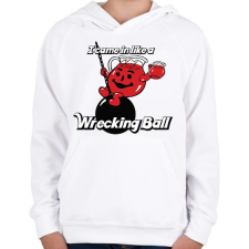 PRINTFASHION Wreckingball - Gyerek kapucnis pulóver - Fehér gyerek pulóver, kardigán