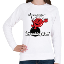 PRINTFASHION Wreckingball - Női pulóver - Fehér női pulóver, kardigán