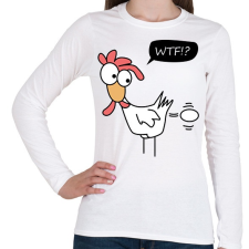 PRINTFASHION WTF chicken - Női hosszú ujjú póló - Fehér női póló