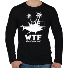 PRINTFASHION WTF - Férfi hosszú ujjú póló - Fekete férfi póló