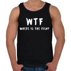 PRINTFASHION WTF hol van a hal? - Férfi atléta - Fekete