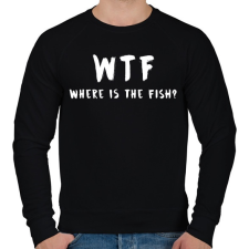 PRINTFASHION WTF hol van a hal? - Férfi pulóver - Fekete férfi pulóver, kardigán