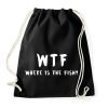 PRINTFASHION WTF hol van a hal? - Sportzsák, Tornazsák - Fekete