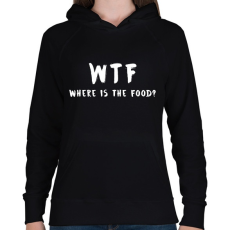 PRINTFASHION WTF hol van a kaja? - Női kapucnis pulóver - Fekete