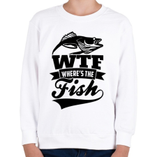 PRINTFASHION WTF horgász - Gyerek pulóver - Fehér gyerek pulóver, kardigán