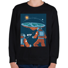 PRINTFASHION WTF - lapos föld - Gyerek pulóver - Fekete