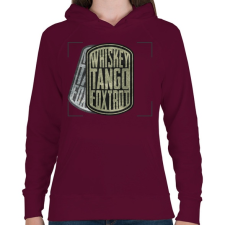 PRINTFASHION WTF - Női kapucnis pulóver - Bordó női pulóver, kardigán