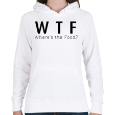 PRINTFASHION WTF? - Női kapucnis pulóver - Fehér női pulóver, kardigán