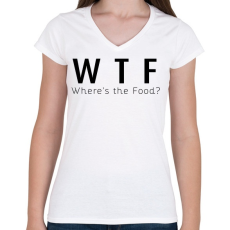 PRINTFASHION WTF? - Női V-nyakú póló - Fehér