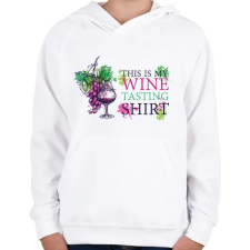 PRINTFASHION WWine tasting shirt - Gyerek kapucnis pulóver - Fehér gyerek pulóver, kardigán