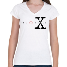 PRINTFASHION x akták - Női V-nyakú póló - Fehér női póló