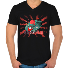 PRINTFASHION X-MAS FILES - Férfi V-nyakú póló - Fekete férfi póló