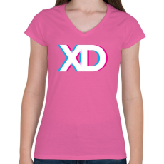 PRINTFASHION XD - Női V-nyakú póló - Rózsaszín