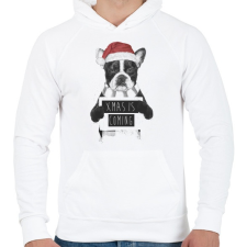PRINTFASHION Xmas is coming - Férfi kapucnis pulóver - Fehér férfi pulóver, kardigán