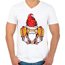 PRINTFASHION XMAS PARTY - Férfi V-nyakú póló - Fehér férfi póló