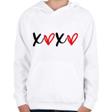 PRINTFASHION xoxo fehér - Gyerek kapucnis pulóver - Fehér